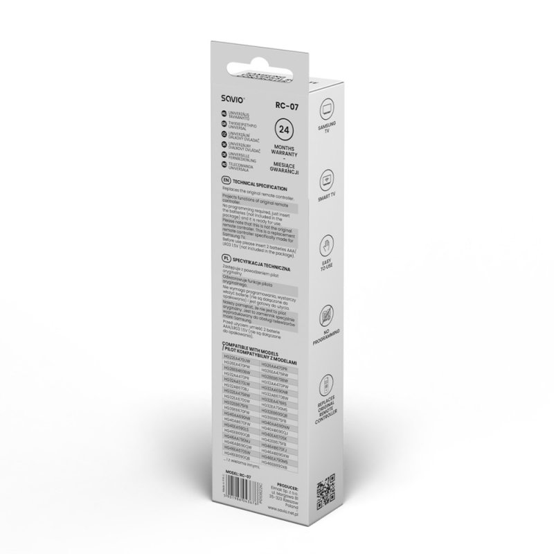 Savio RC-07 do TV Samsung télécommande IR Wireless TV, Tuner TV Appuyez sur les boutons