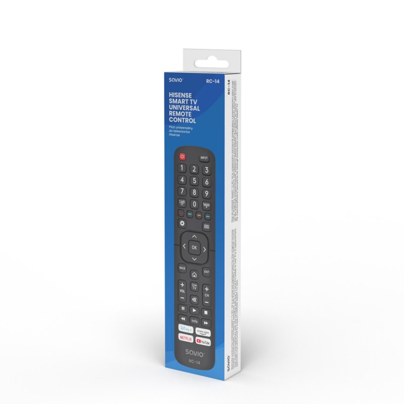 SAVIO RC-14 Universal remote control/replacement for HISENSE SMART TV