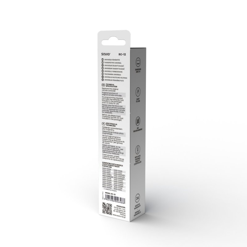 Savio RC-12 remote control IR Wireless TV Press buttons télécommande Appuyez sur les boutons
