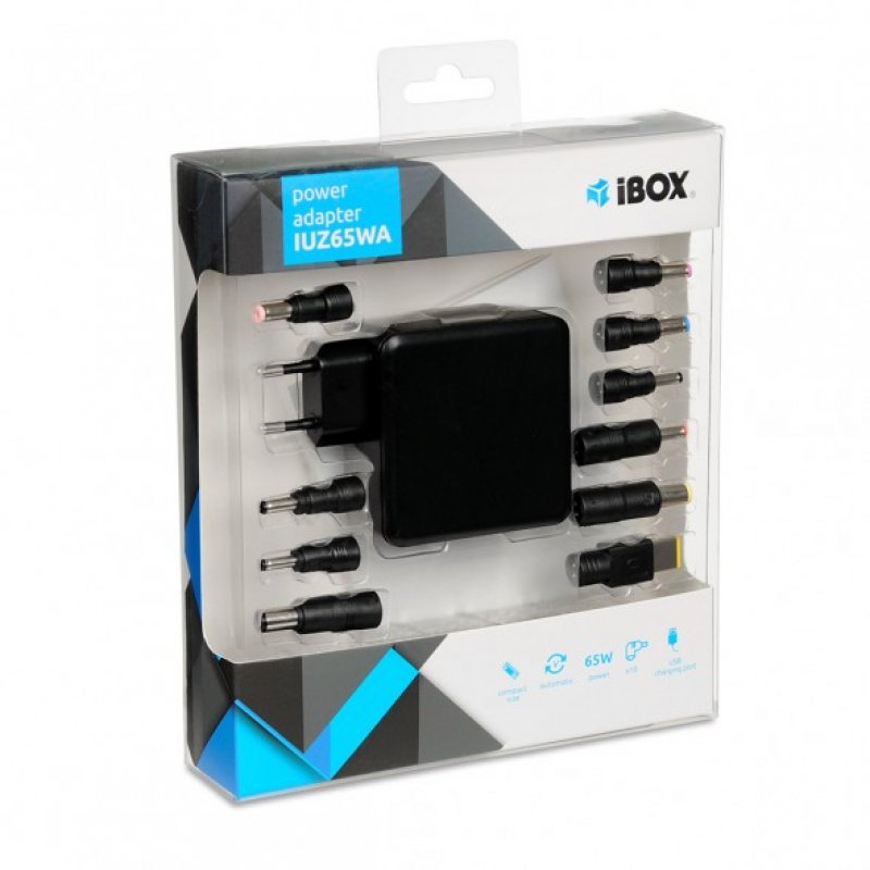 iBox IUZ65WA adaptateur de puissance & onduleur Auto 65 W Noir