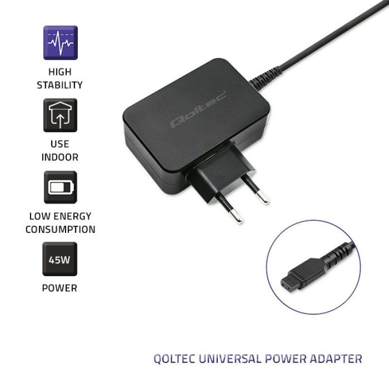 Qoltec 51025 adaptateur de puissance & onduleur Intérieure Noir