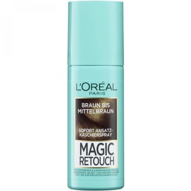 L'Oréal Paris Root Concealing Spray without Ammonia Washable Hair Colour Magic Retouch Attachment Spray Brown to