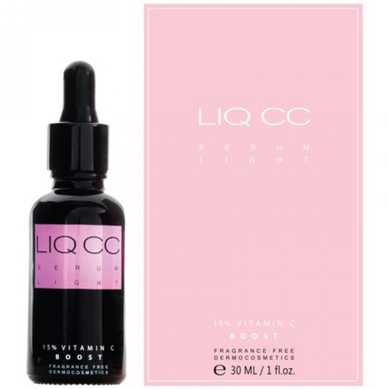 Vitamin C Serum for Face and Neck Under Eye LIQ CC Light Texture Normal Mixed Skin 15% Vit C 0.5% Vit E Hyaluronic