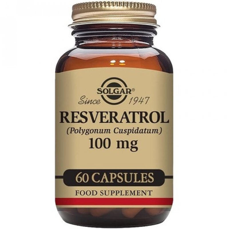 Solgar Resveratrol 100mg Vegetable Capsules - Heart Health Friendly - For Daily Wellbeing