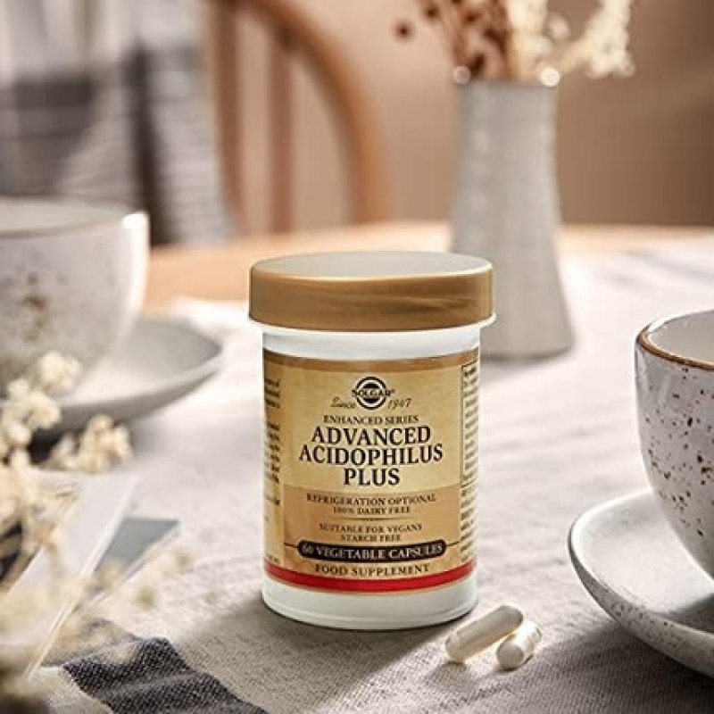 Solgar Advanced Acidophilus Plus Vegetable Capsules 60 Capsules - Supports Digestion and Healthy Bacteria Levels