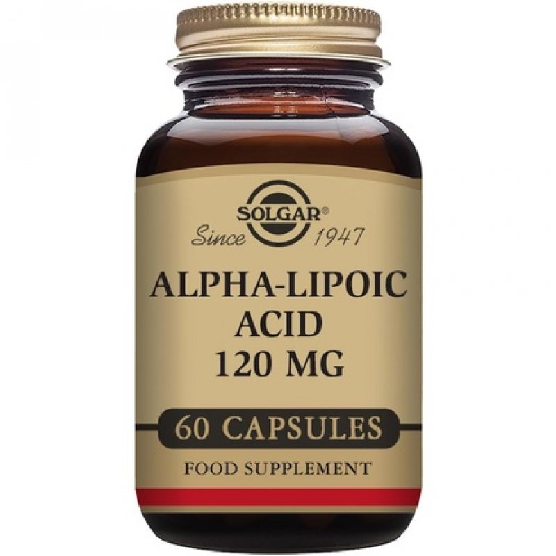 Solgar Alpha-Lipoic Acid 120mg Vegetable Capsules - Fatty Acid Health Supplement
