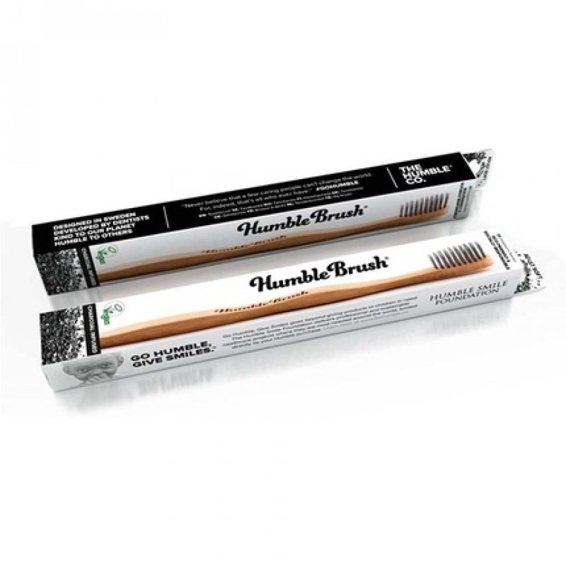 The Humble Co. Bamboo Toothbrush Charcoal-Infused Soft Bristles Biodegradable Eco-Friendly Vegan Dentist Approved 1