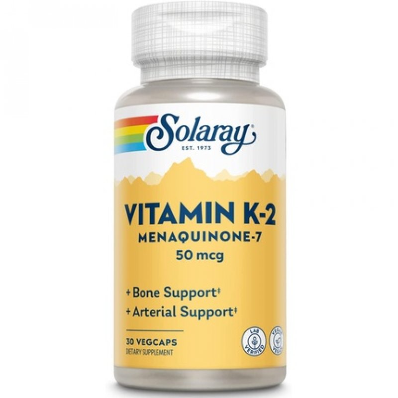 Solaray Vitamin K-2 Menaquinone-7 30 Vegetarian Capsules 50mcg