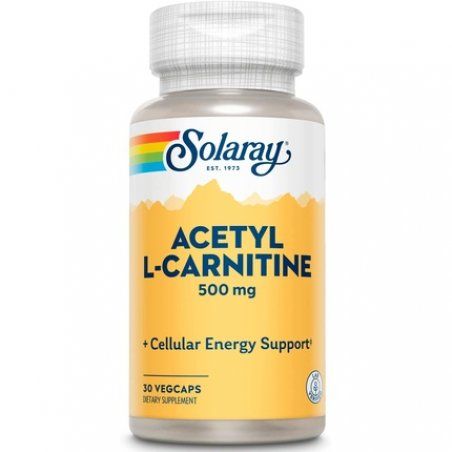 Solaray Acetyl L-Carnitine 500mg Healthy Cellular Energy Memory Mood and Cardiovascular Support 30 VegCaps