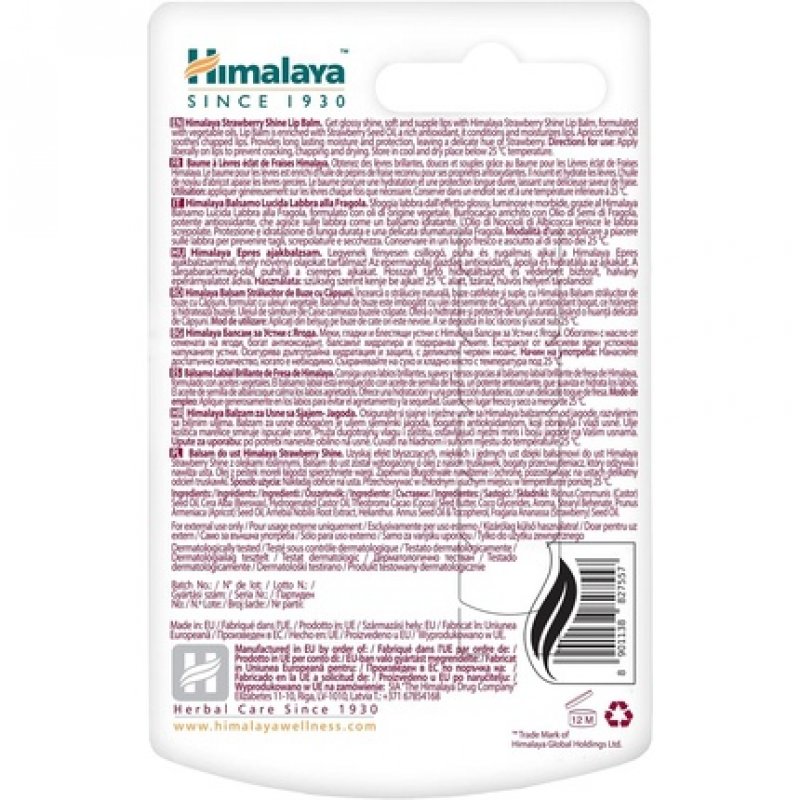 Himalaya Strawberry Shine Lip Balm with Strawberry Seed Oil 4.5g