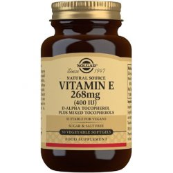 Solgar Natural Source Vitamin E 268mg Vegetable Softgels 50 Count