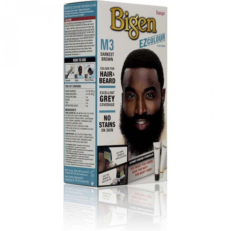 Bigen EZ Color for Men Permanent Hair and Beard Color M3 Darkest Brown