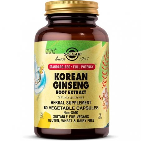 Solgar Korean Ginseng Root Extract Vegetable Capsules - Supports Energy and Vitality for Improved Concentration - Vegan