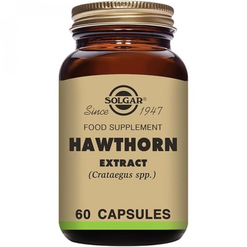 Solgar Standardized Full Potency Hawthorne Berry Herb Extract Vegetable Capsules 60 Count