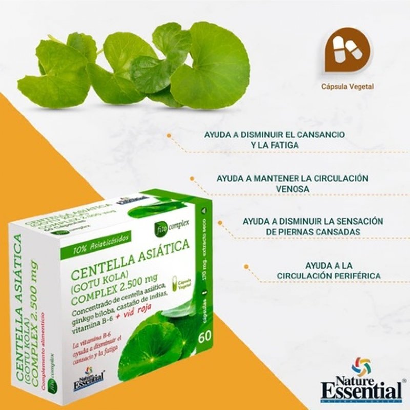 Nature Ess Centella Asiatica Complex 2500mg 60 Vegetarian Capsules