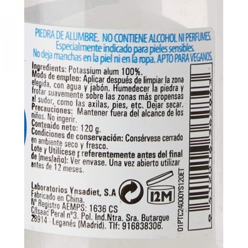 YNSADIET Deodorant Alum Stone 120g