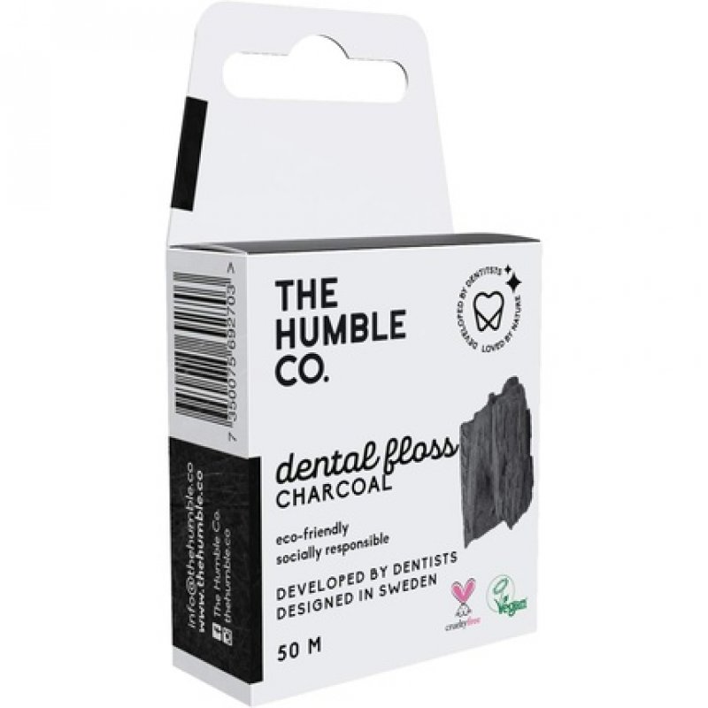 The Humble Co. Charcoal Dental Floss Eco-Friendly Vegan for Your Everyday Oral Care 50m