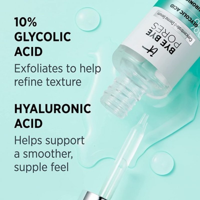 IT Cosmetics Bye Bye Pores 10% Glycolic Acid Serum with Hyaluronic Acid 1 fl oz