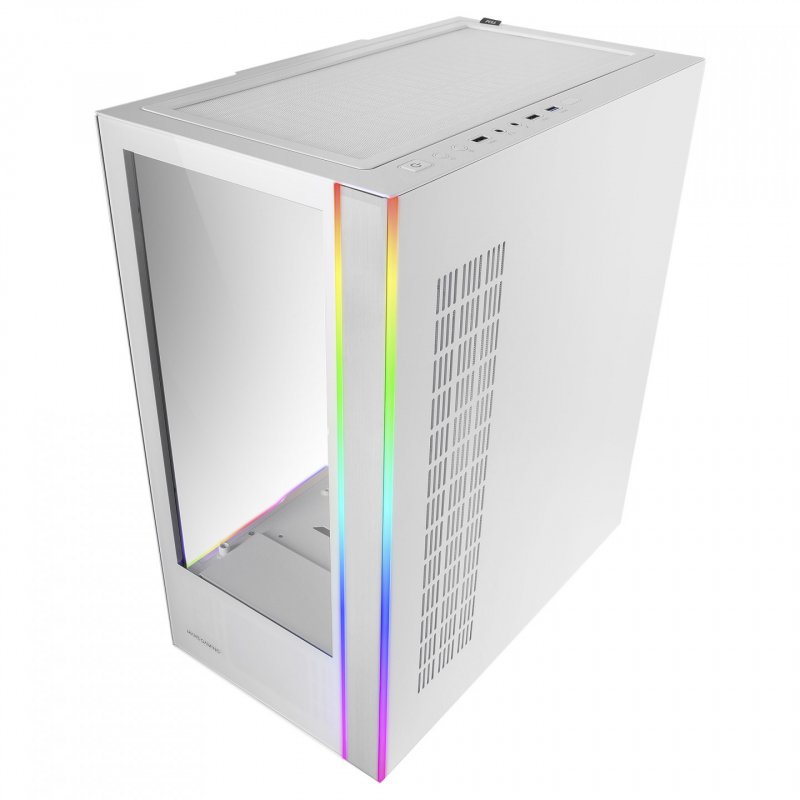 Mars Gaming MC-ULTRA White Custom XXL E-ATX Gaming Tower Dual ARGB LED Stripes Dual Tempered Glass Windows Dual