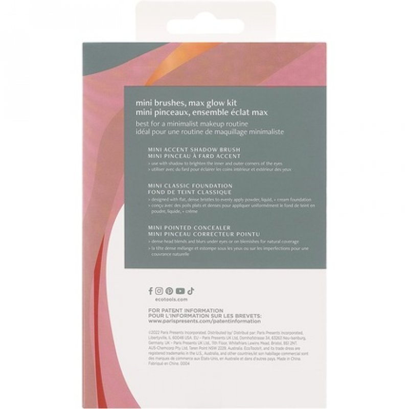 EcoTools Limited Edition Mini Max Glow Makeup Brush Kit for Powder, Liquids, and Creams - 3 Piece Gift Set