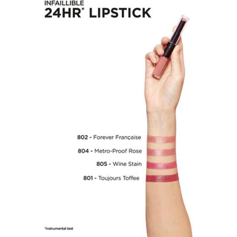 L'Oreal Paris Infallible Longwear 2 Step Lipstick 804 Metro Proof Rose 1 Count