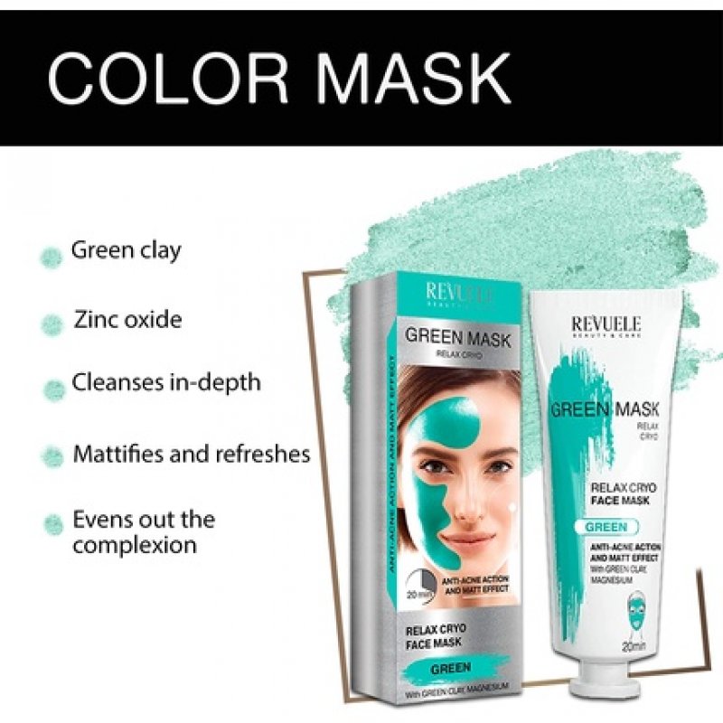Revuele Anti Acne Action Cryo Effect Green Face Mask 80ml