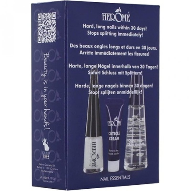 Herome 3-in-1 Manicure Set - Treatment Kit For Weak Or Splitting Nails - With Nail Hardener, Cuticle Cream and Nail