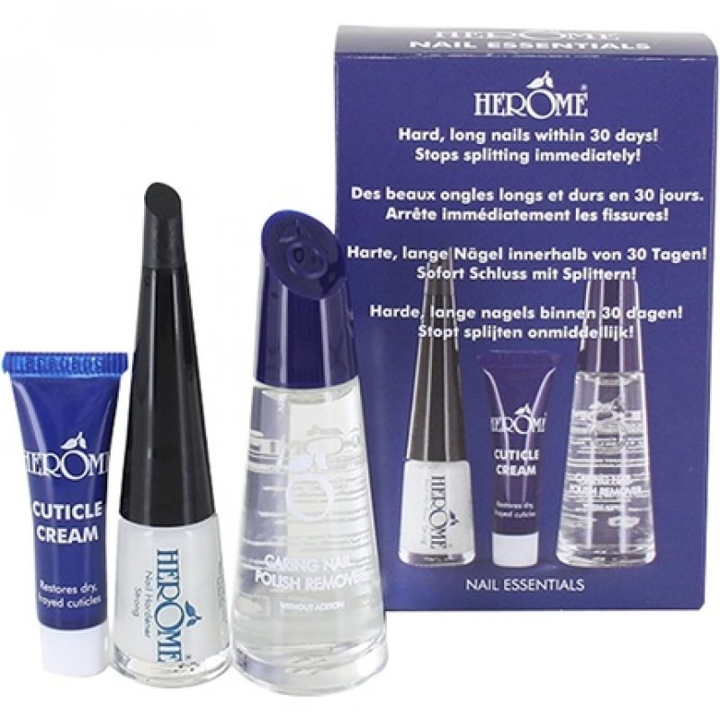 Herome 3-in-1 Manicure Set - Treatment Kit For Weak Or Splitting Nails - With Nail Hardener, Cuticle Cream and Nail