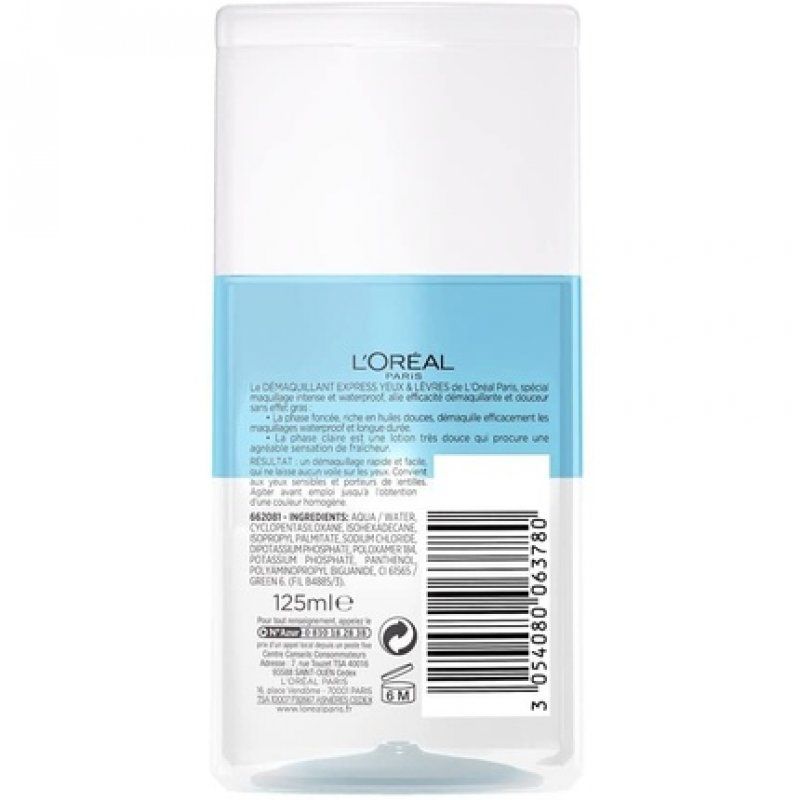 L'Oréal Paris Gentle Waterproof Eye & Lip Makeup Remover 125ml