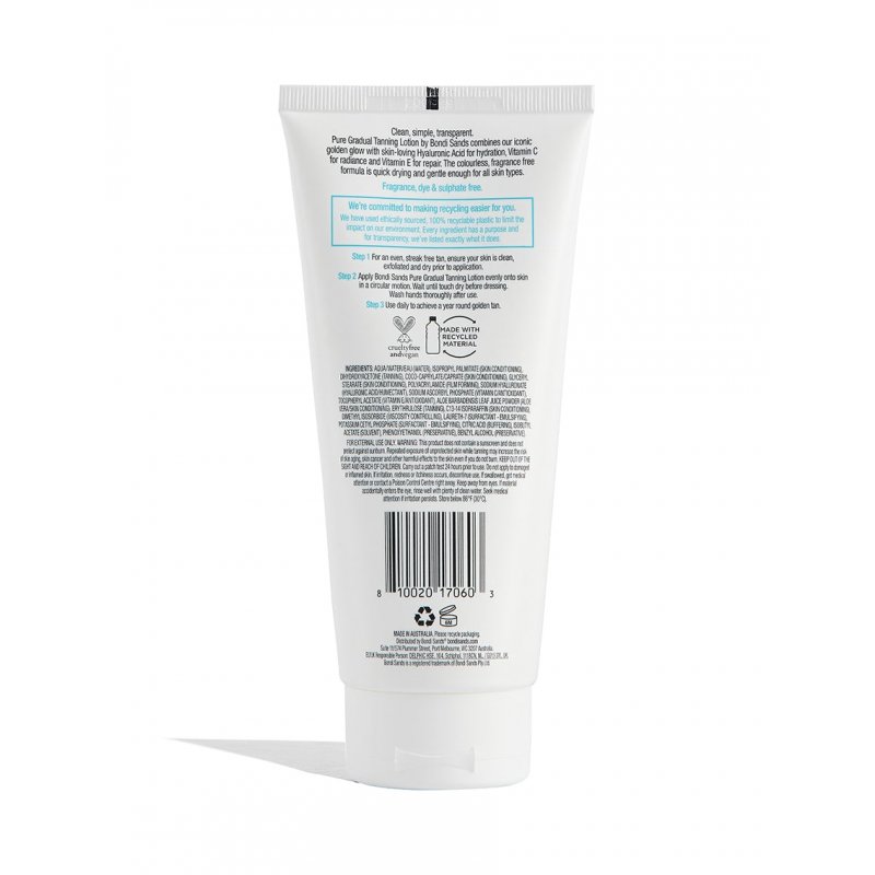 Bondi Sands PURE Gradual Tanning Lotion Hydrating Formula with Cocoa and Shea Butter 200mL 6.76oz