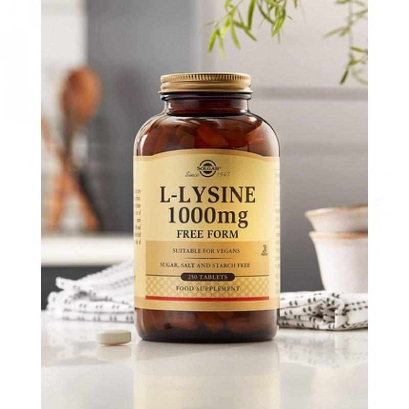 Solgar L-Lysine 1000mg Premium Amino Acid Range 250 Tablets