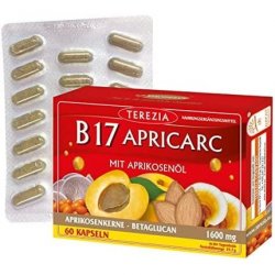 TEREZIA Apricarc Vitamin B17 1600mg Apricot Kernel Oil Extract with Amygdalin, Oyster Mushroom, Reishi and Sea