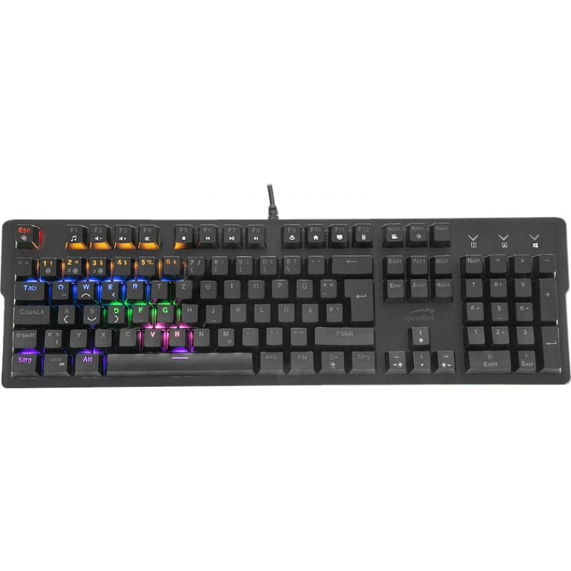 SPEEDLINK VELA keyboard USB QWERTZ German Black