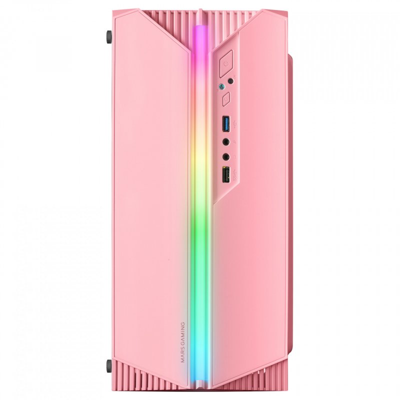 Mars Gaming MC-S1 Pink Compact Micro-ATX Gaming PC Case ARGB Lighting 12 Modes FRGB Fan Full Side Window