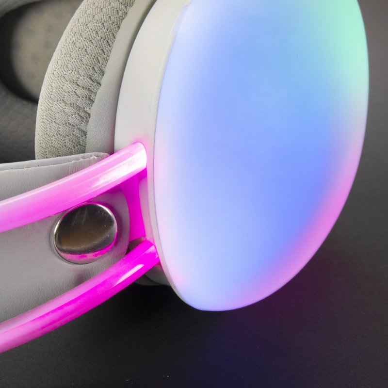 Mars Gaming MH-GLOW White 360° Full Chroma RGB Flow Headset Noise Cancelling Microphone Ultra-Lightweight Design