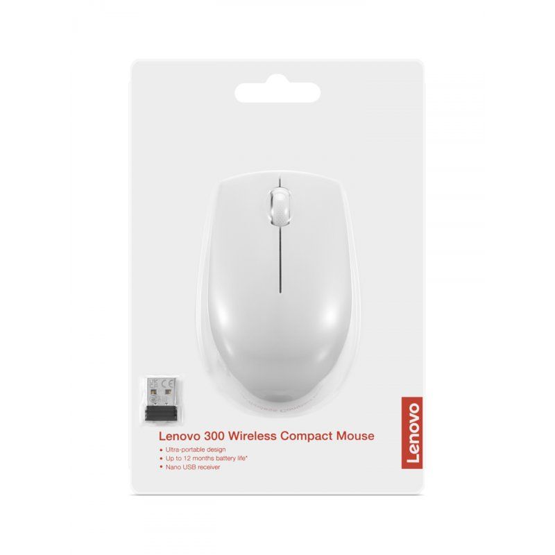 Lenovo 300 WIRELESS MOUSE?GREY souris Ambidextre RF sans fil Optique 1000 DPI