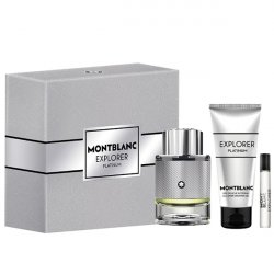 Set Mont Blanc Explorer Platinum, Barbati, Eau De Parfum 100ml Eau De Parfum 7.5ml Gel De Dus 100ml