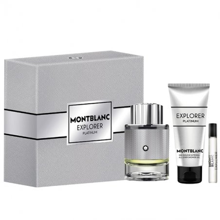 Set Mont Blanc Explorer Platinum, Barbati, Eau De Parfum 100ml Eau De Parfum 7.5ml Gel De Dus 100ml