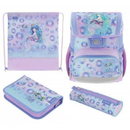 Herlitz Loop Plus Mystic Mermaid Ensemble de cartables Garçon/Fille Polyester Bleu, Vert, Rose