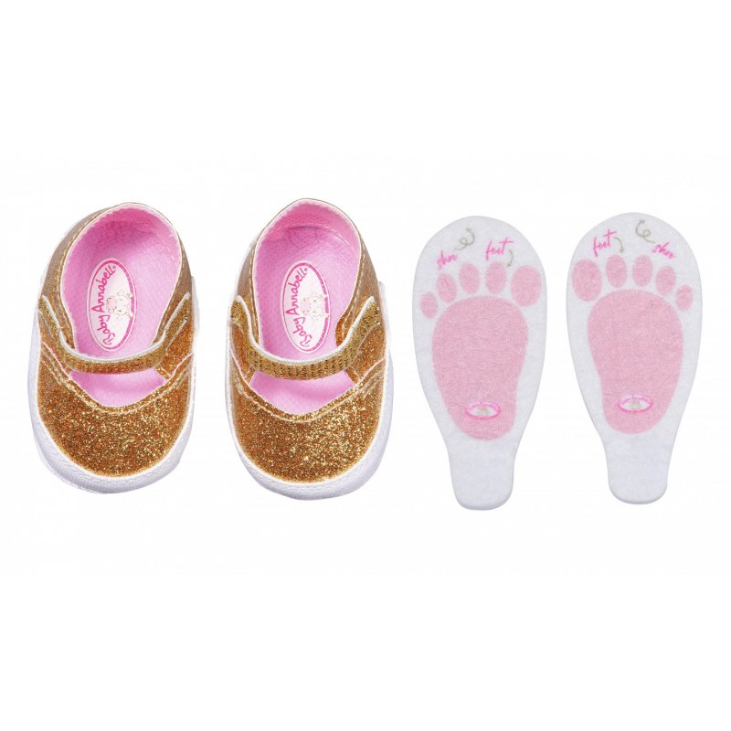 Baby Annabell Shoes gold insoles 43cm Doll shoes