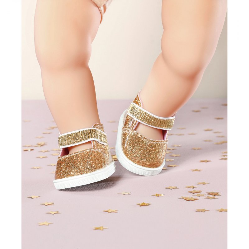 Baby Annabell Shoes gold insoles 43cm Chaussures de poupée
