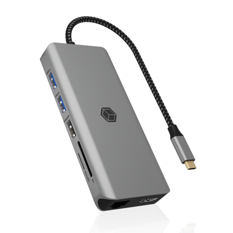 ICY BOX IB-DK4061-CPD Avec fil USB 3.2 Gen 1 (3.1 Gen 1) Type-C Gris