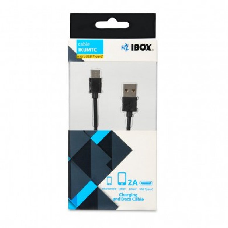 iBox IKUMTC câble USB 1 m USB 3.2 Gen 1 (3.1 Gen 1) USB A USB C Noir