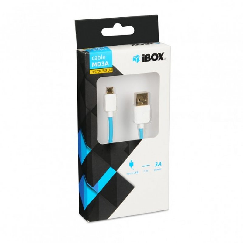 iBox IKUMD3A USB cable 1 m USB 2.0 USB A Micro-USB B Blue