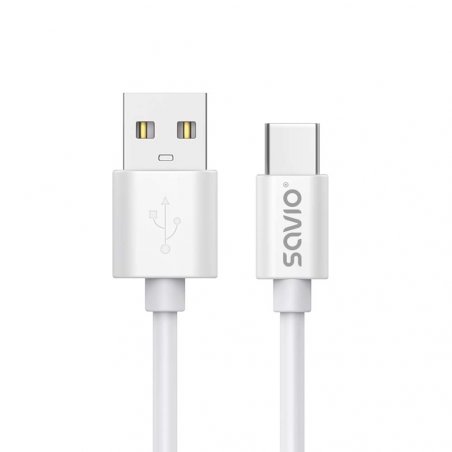 Savio USB cable 2 m USB 2.0 USB A - USB C White CL-168 câble USB 3 m Blanc