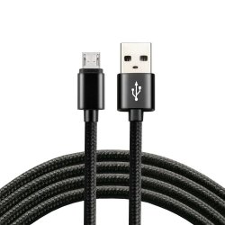 everActive cable micro USB 1m - Black braided quick charge 2 4A - CBB-1MB
