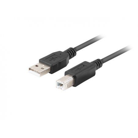 Lanberg CA-USBA-15CU-0010-BK câble USB 1 m USB 2.0 USB B Noir