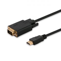 Savio CL-103 câble vidéo et adaptateur 1,8 m HDMI Type A (Standard) VGA (D-Sub) Noir