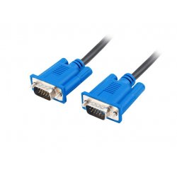 Lanberg CA-VGAC-10CU-0050-BK câble VGA 5 m VGA (D-Sub) Noir, Bleu