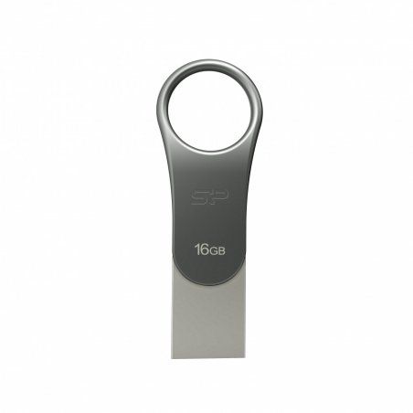 Silicon Power Mobile C80 USB flash drive 16 GB USB Type-A / USB Type-C 3.2 Gen 1 (3.1 Gen 1) Titanium